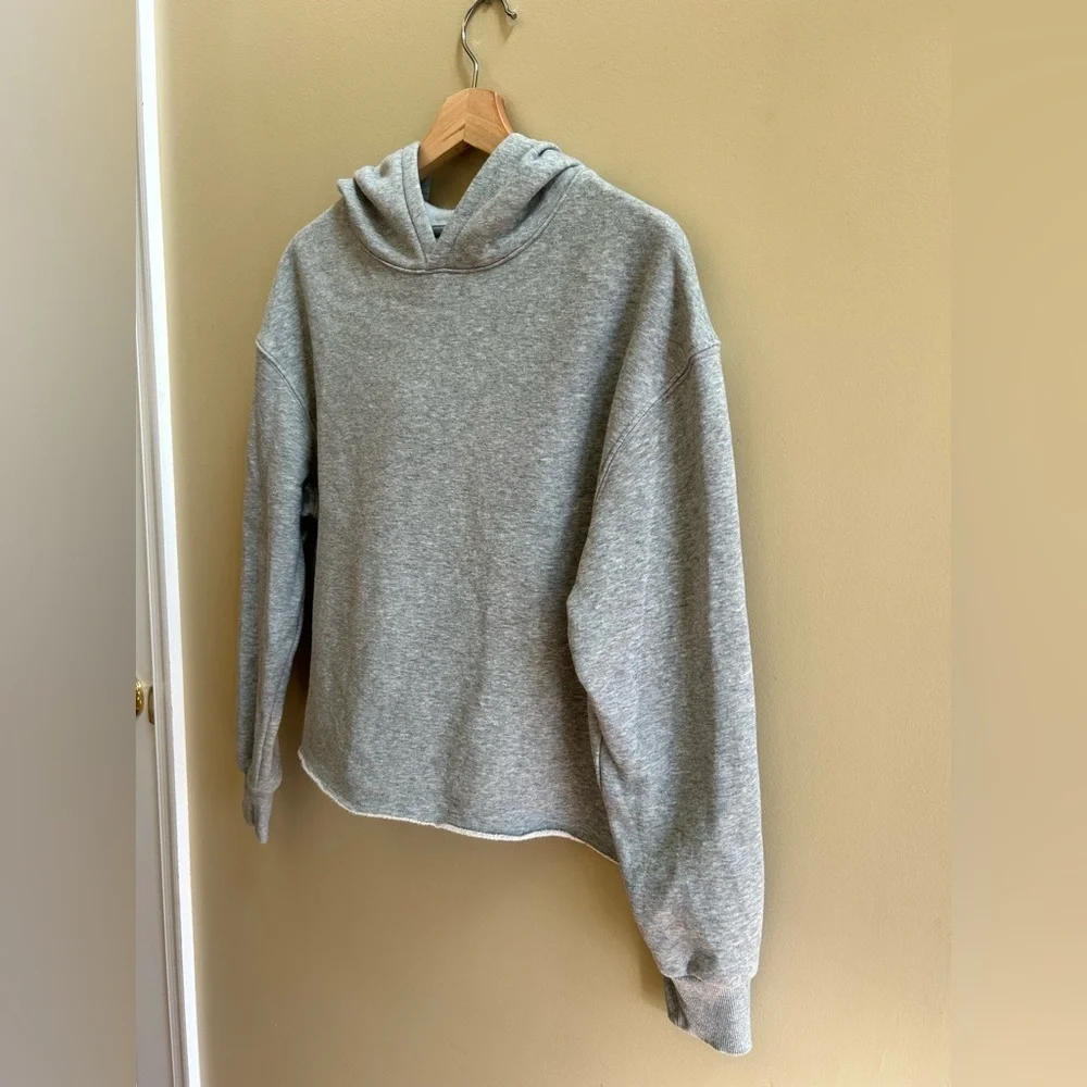 Art Class by Target Girls Cropped Gray Fleece Hooded Sweatshirt Size XXL (18)